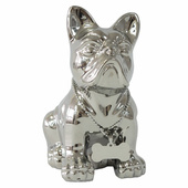 Keramický pes stříbrný 24cm VA956HC