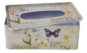 Plechový box na kapesníky s motýlky Box na kapesníky