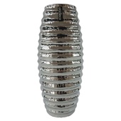 Keramická váza stříbrná 33cm